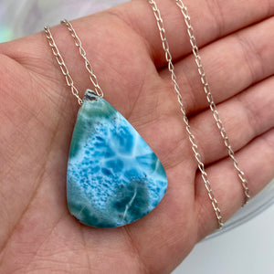 Larimar Necklace - .925 Silver
