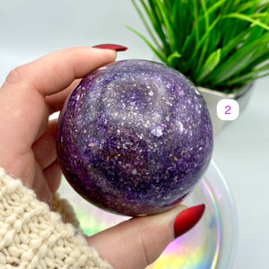 Lepidolite Spheres w/ Mica Inclusions