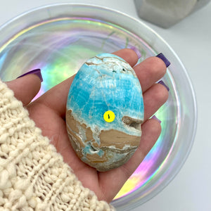 Blue Aragonite Palm Stones