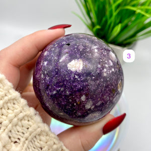 Lepidolite Spheres w/ Mica Inclusions