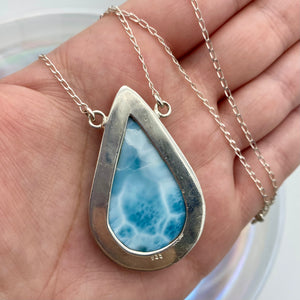 Larimar Large Necklace - .925 Silver