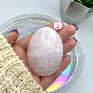 Pink Mangano Calcite Palm Stones