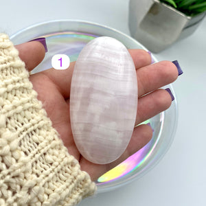 Pink Mangano Calcite Palm Stones