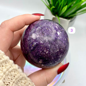 Lepidolite Spheres w/ Mica Inclusions