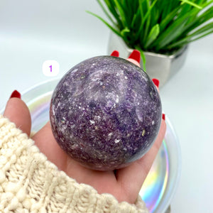 Lepidolite Spheres w/ Mica Inclusions