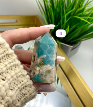 Green Flower Agate Towers