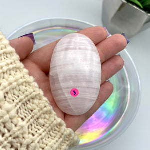 Pink Mangano Calcite Palm Stones