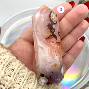 Carnelian x Flower Agate Towers - Rare