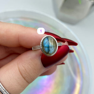 Labradorite Adjustable Rings