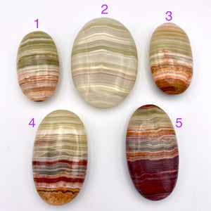 Green Banded Onyx Palm Stones