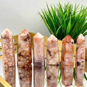 Carnelian x Flower Agate Towers - Rare