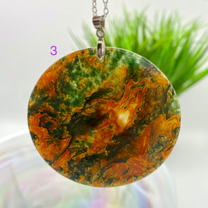 Moss Agate Large Round Necklace