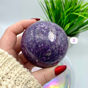 Lepidolite Spheres w/ Mica Inclusions