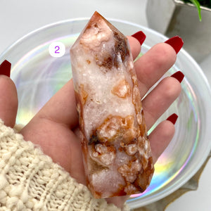 Carnelian x Flower Agate Towers - Rare