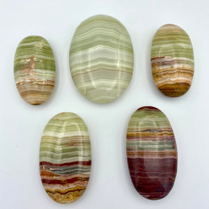 Green Banded Onyx Palm Stones