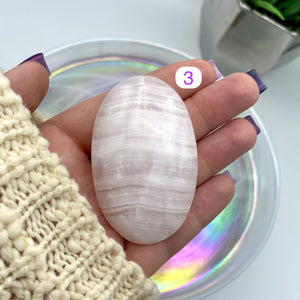 Pink Mangano Calcite Palm Stones