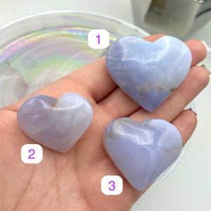 Blue Chalcedony Hearts