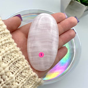 Pink Mangano Calcite Palm Stones