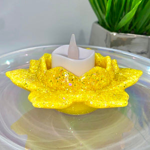 LOTUS CANDLE HOLDER / TRINKET DISH - YELLOW