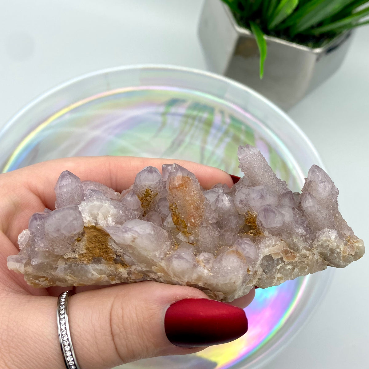 Amethyst Spirit Quartz / Cactus Quartz Cluster #3