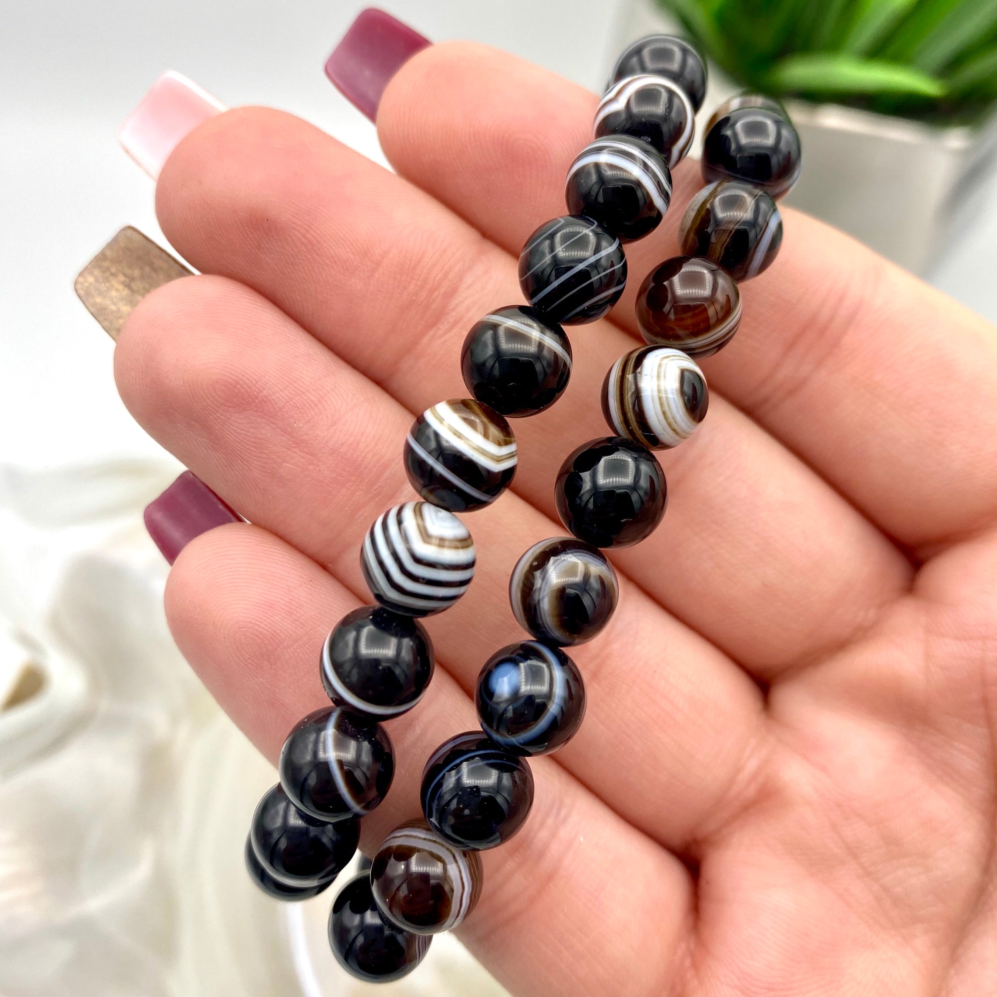 Black Agate Bracelet - 8mm