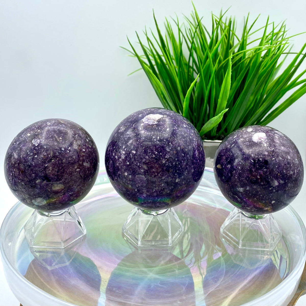 Lepidolite Spheres w/ Mica Inclusions