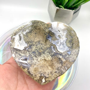 Moss Agate Heart Bowl