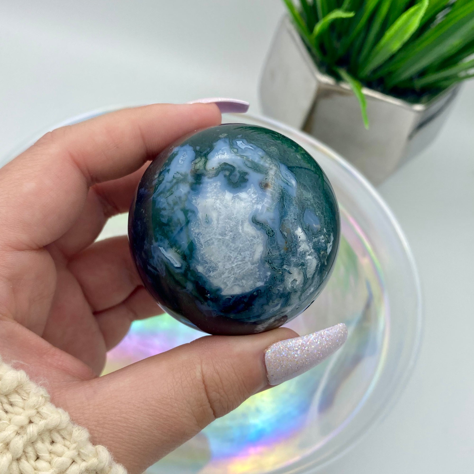 Moss Agate Sphere #7