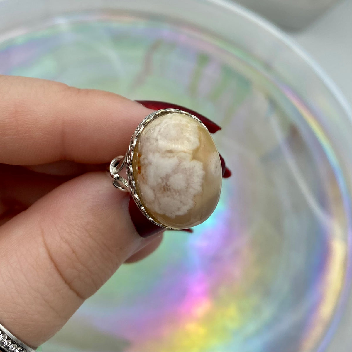 Flower Agate Rings