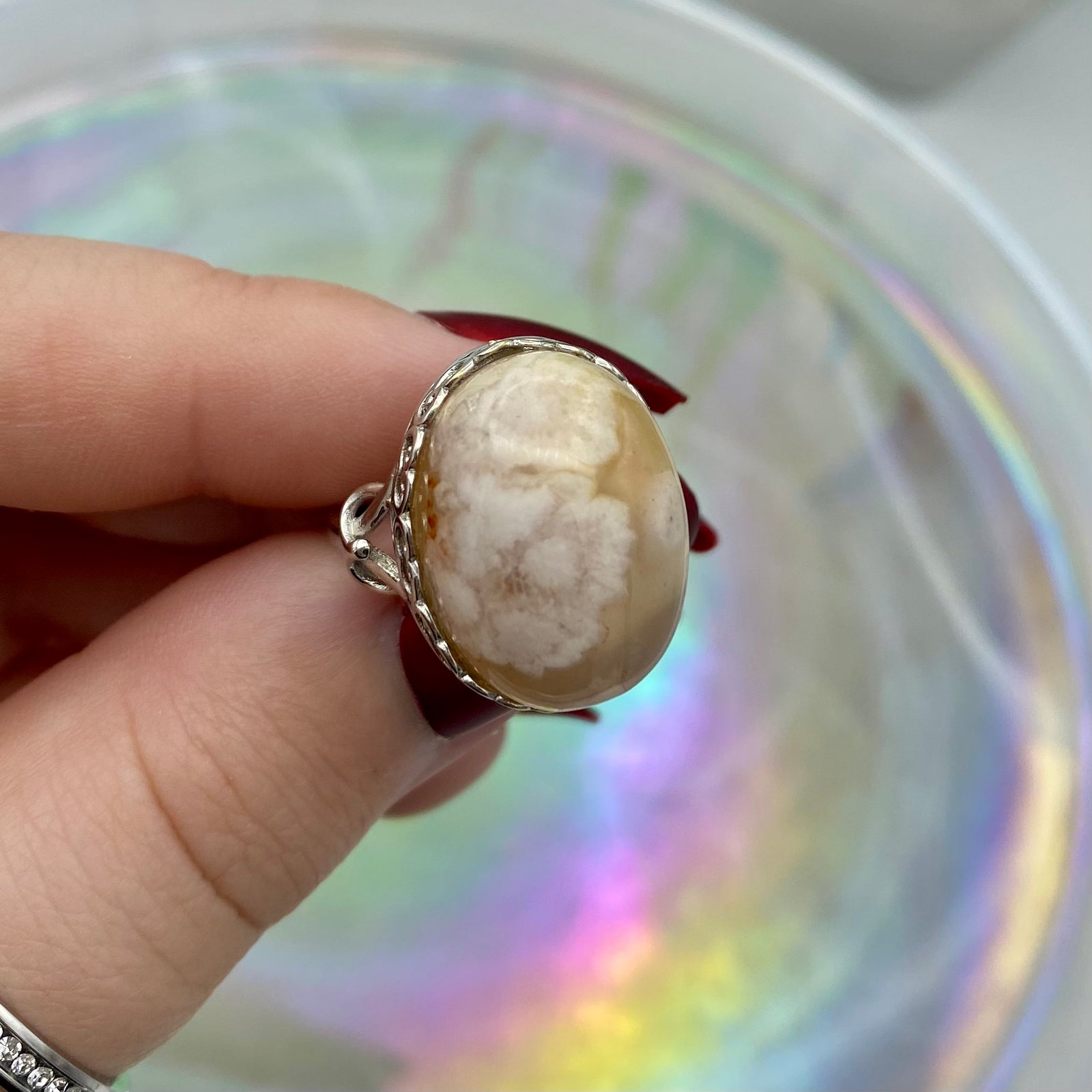 Flower Agate Rings