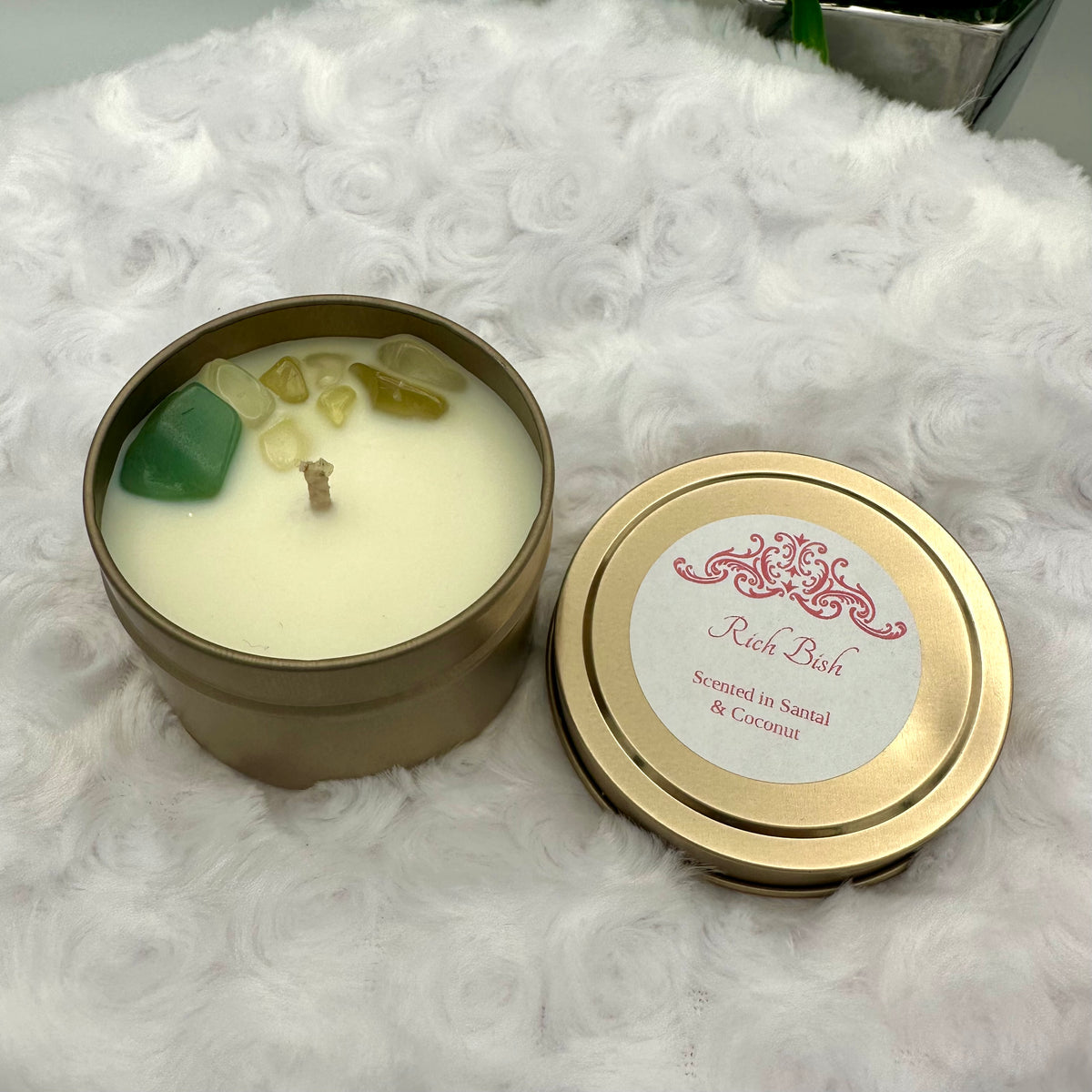 "Rich Bish" Crystal Candle