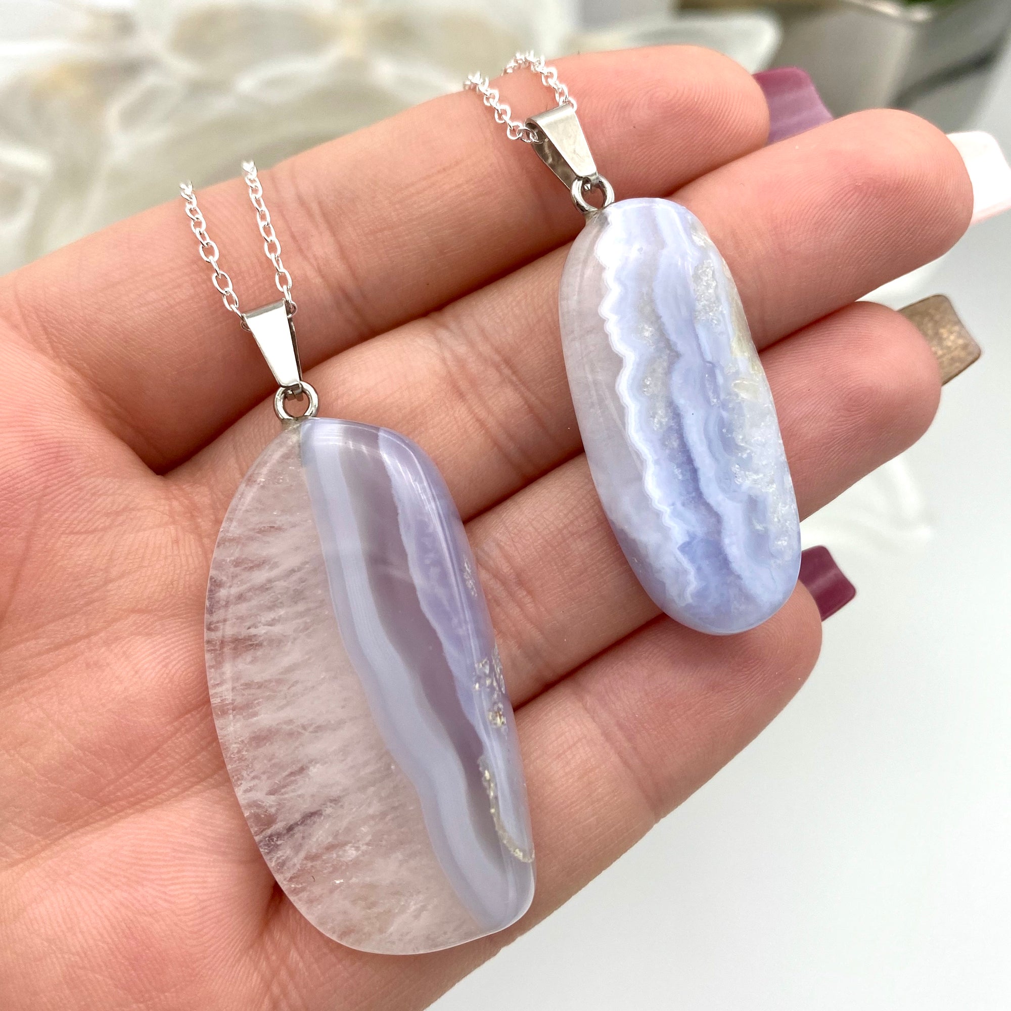 Blue Lace Agate Necklace