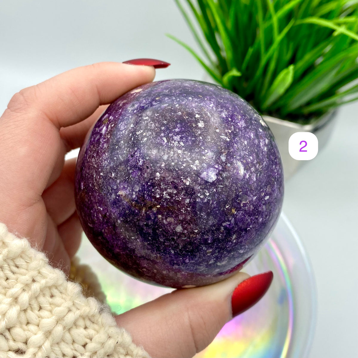 Lepidolite Spheres w/ Mica Inclusions