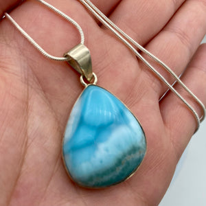 Larimar Necklace - .925 Silver