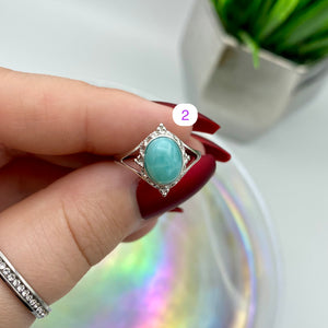 Larimar Adjustable Rings