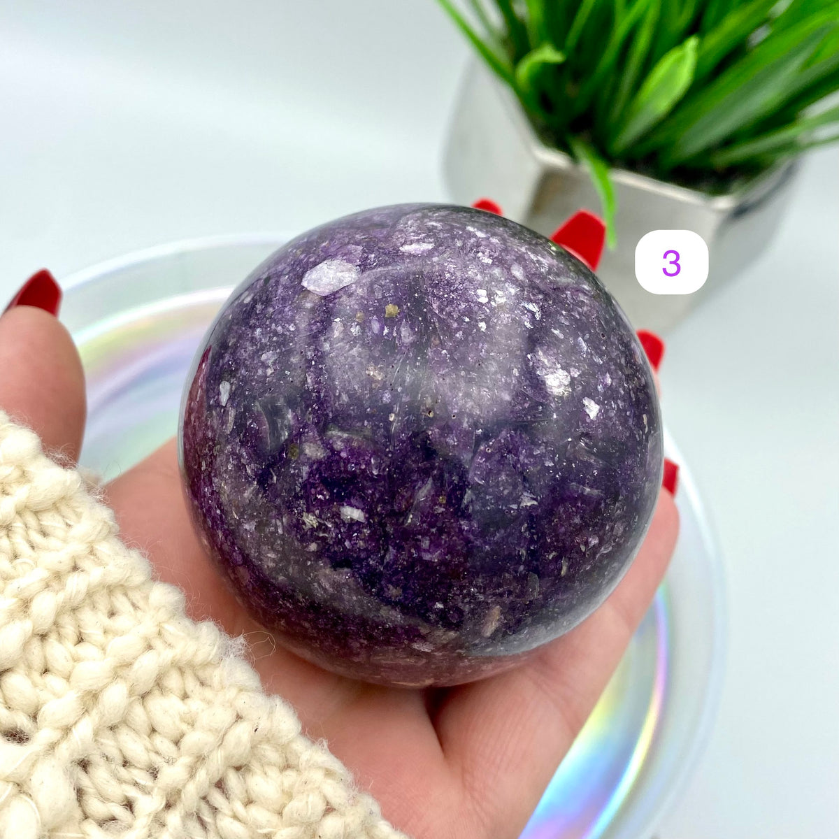 Lepidolite Spheres w/ Mica Inclusions