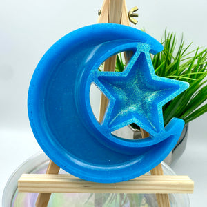 CRESCENT MOON & STAR TRAY / DISH / BOWL - BLUE