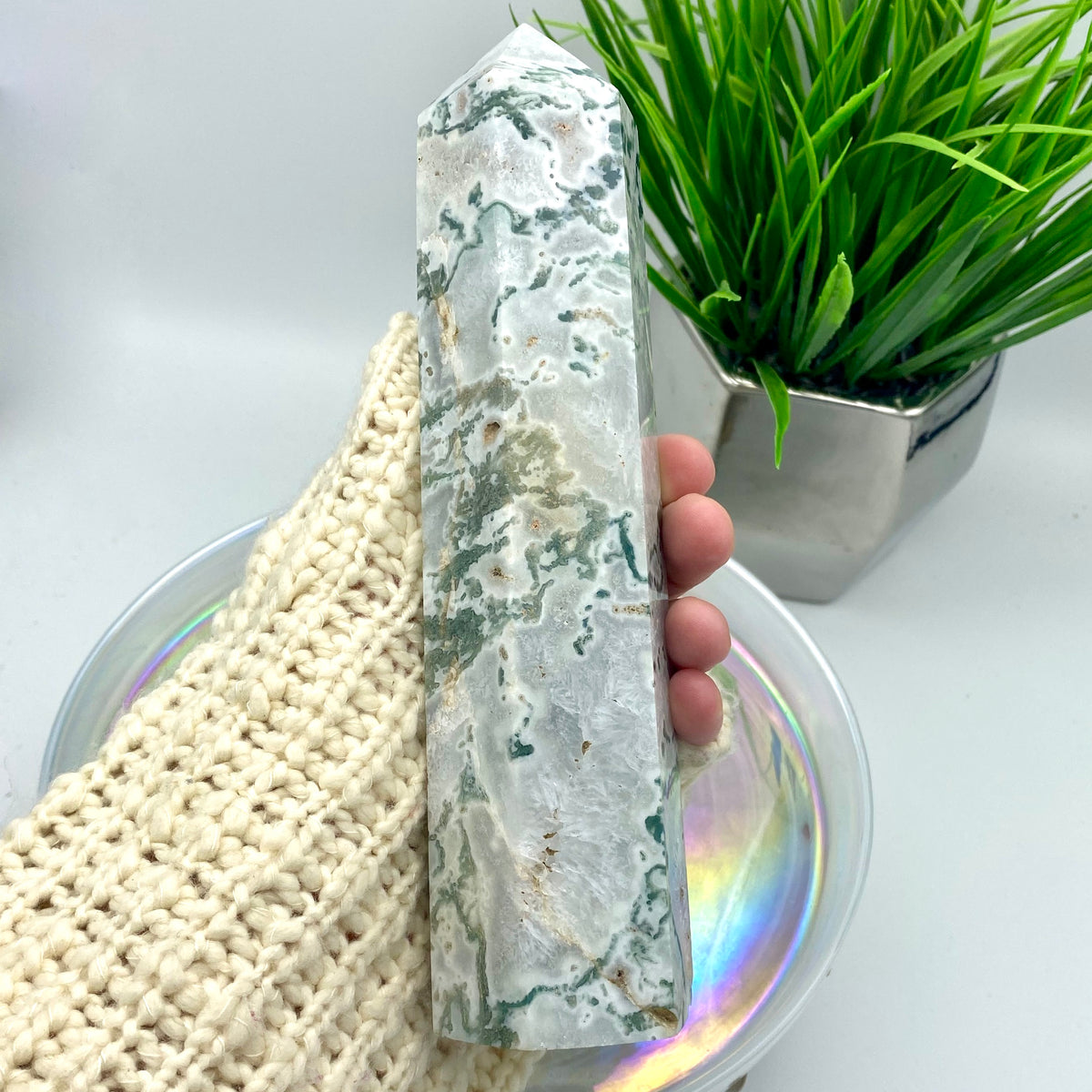 Moss Agate Large Tower #2