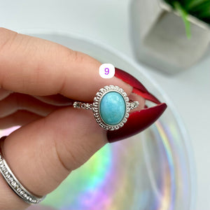 Larimar Adjustable Rings