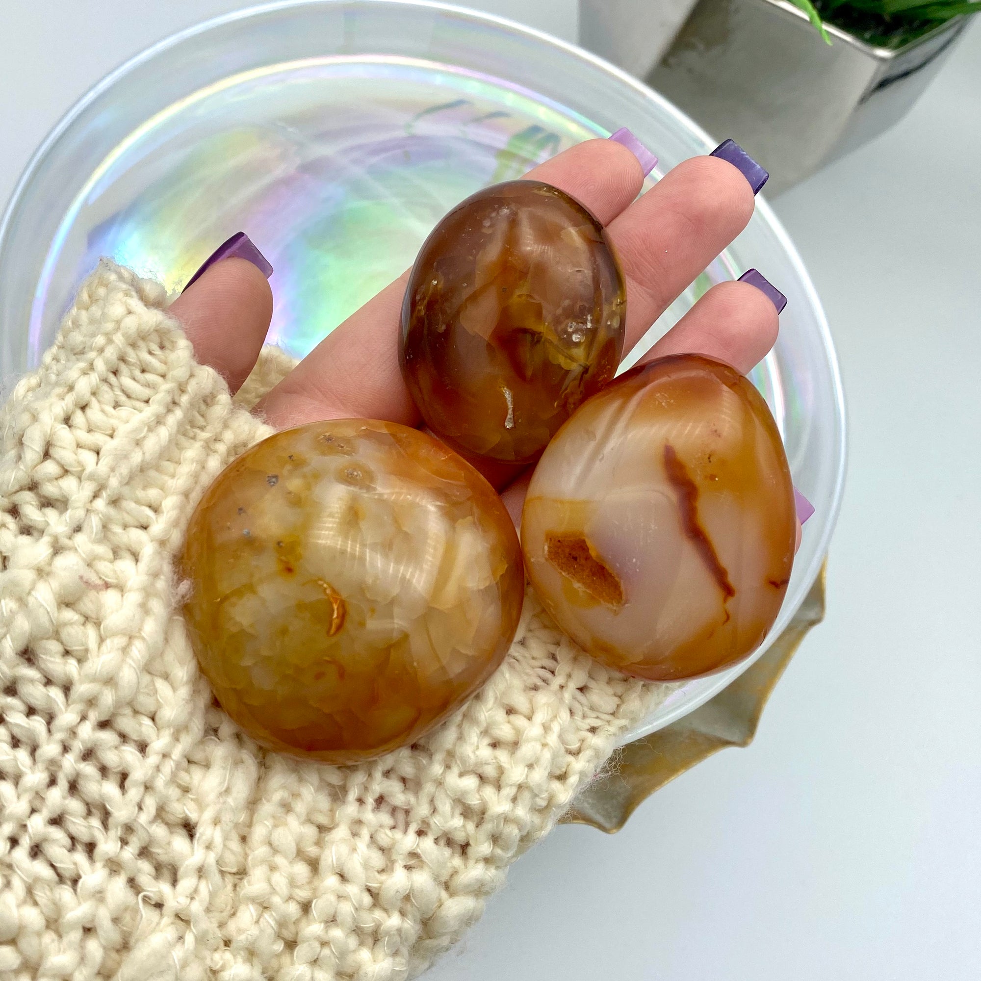 Carnelian Palm Stones