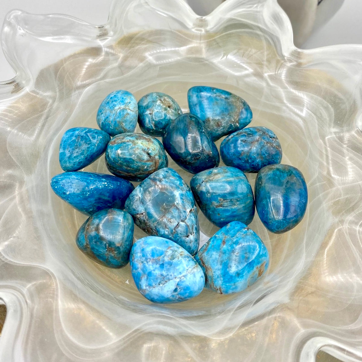 Blue Apatite Tumbles