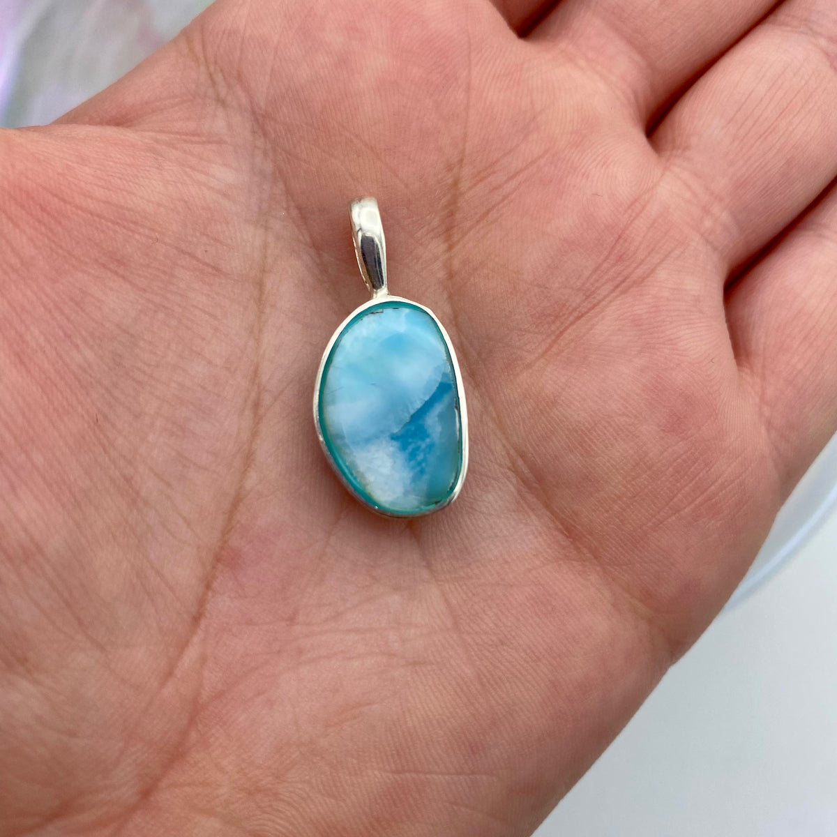 Larimar Necklace - .925 Silver