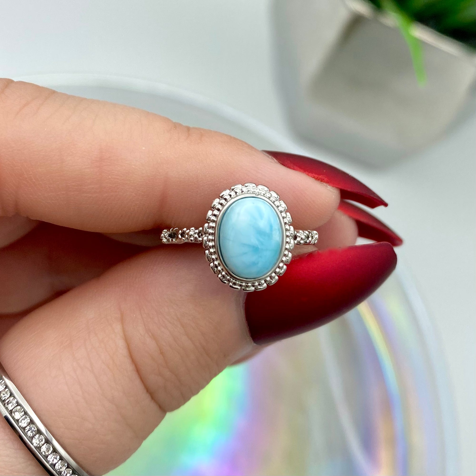 Larimar Adjustable Rings