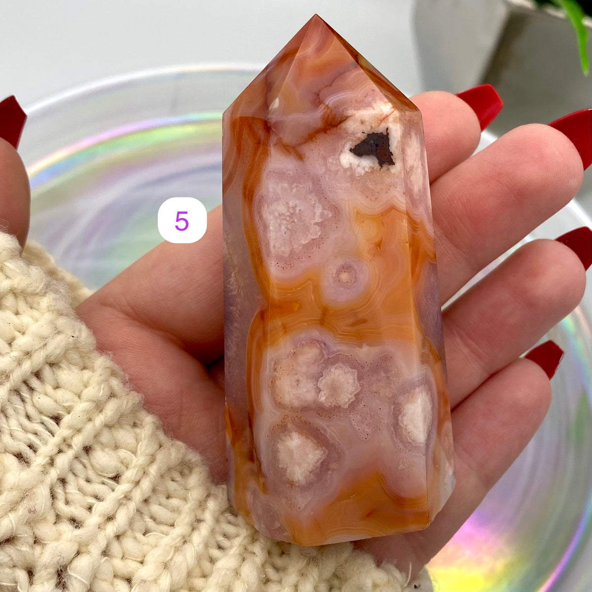 Carnelian x Flower Agate Towers - Rare