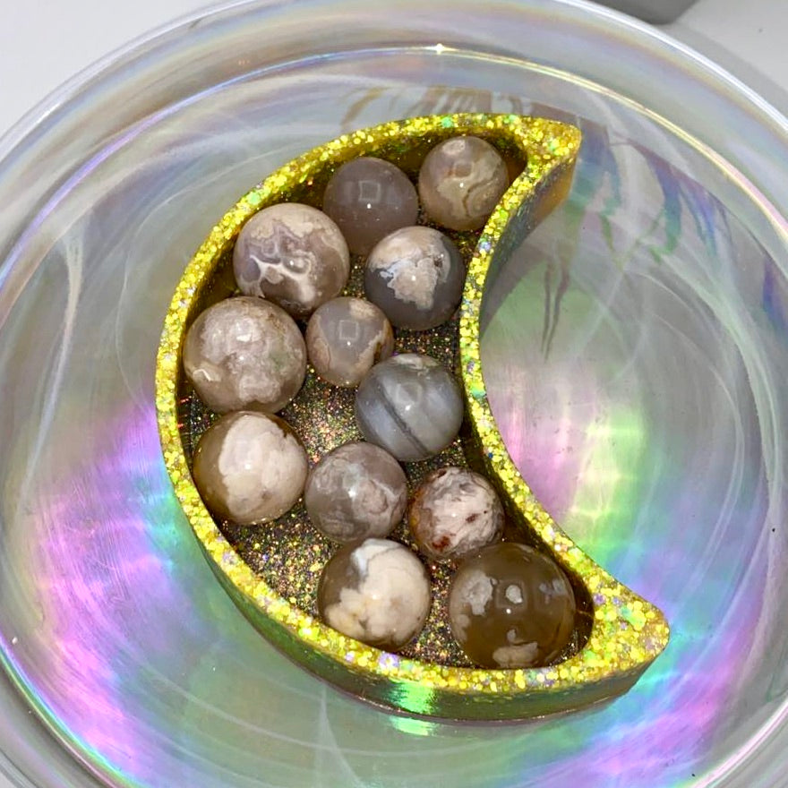 Crescent Moon Tray / Bowl / Dish - Yellow