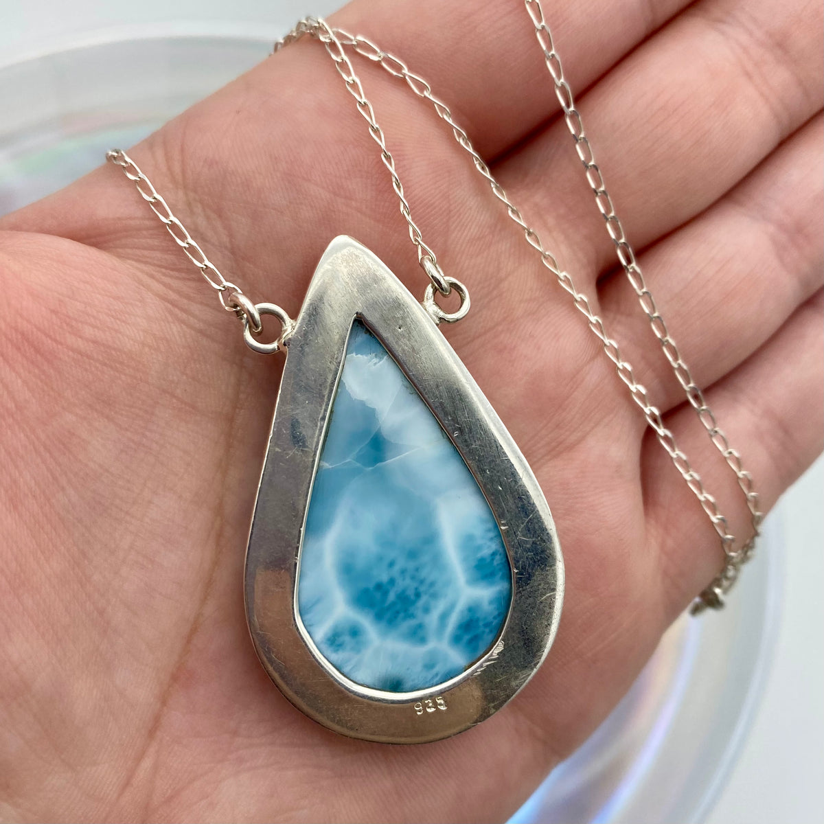 Larimar Large Necklace - .925 Silver