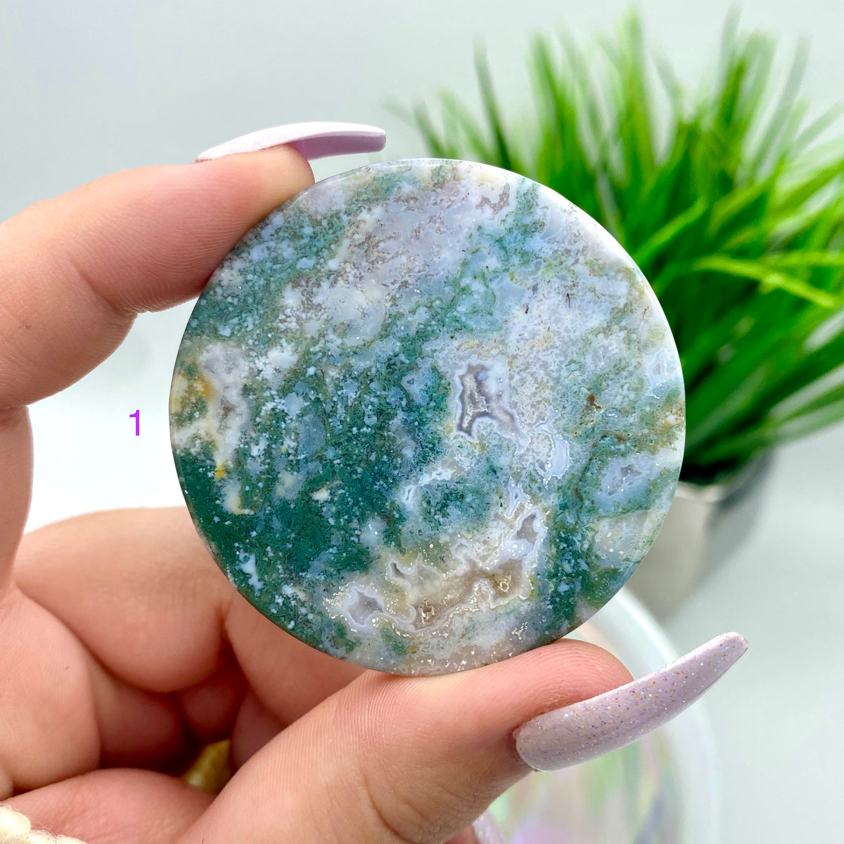 Moss Agate Round Slabs