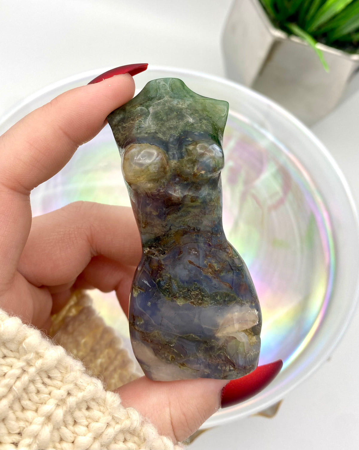 Moss Agate Goddess Body #5 - Non-standing