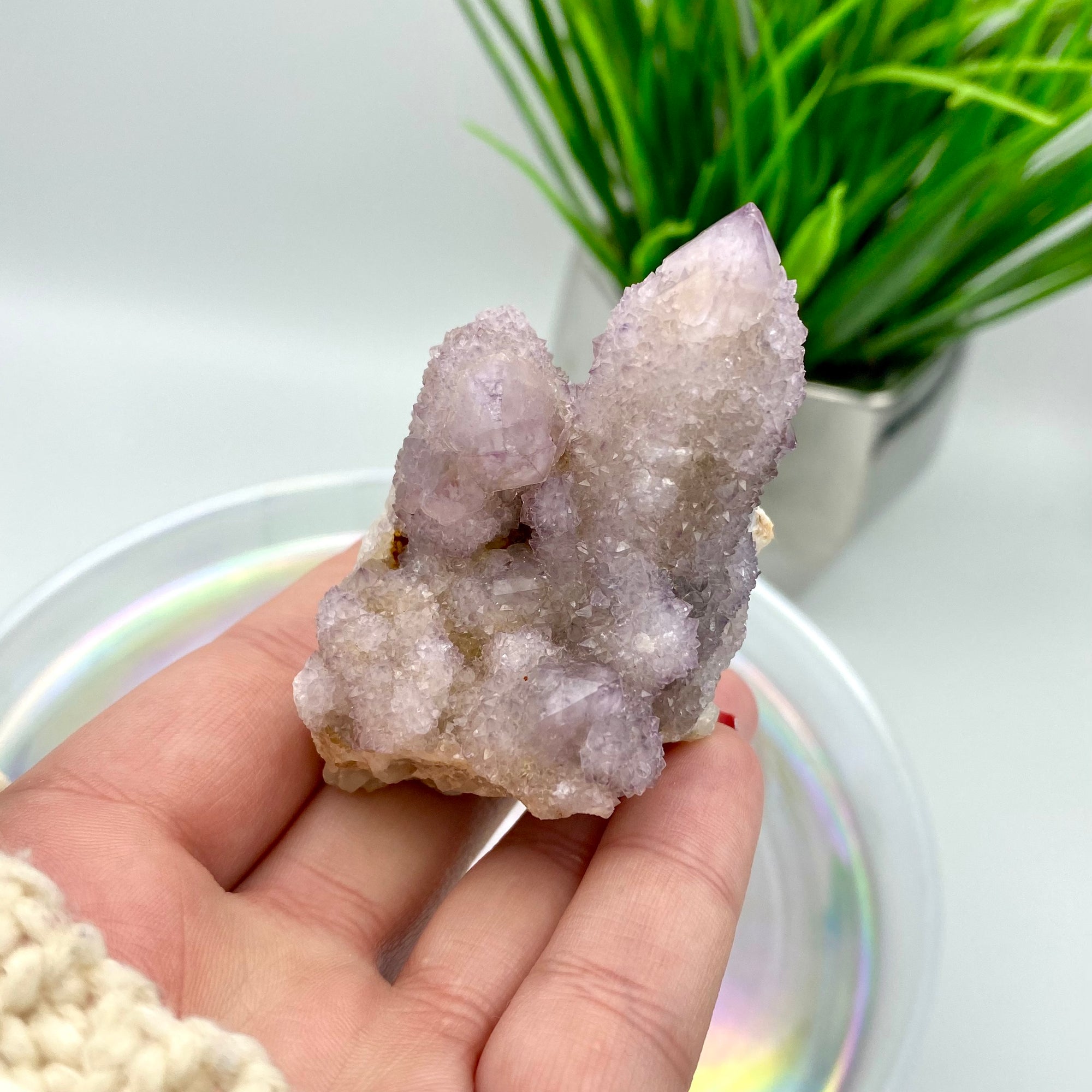 Amethyst Spirit Quartz / Cactus Quartz Cluster #2