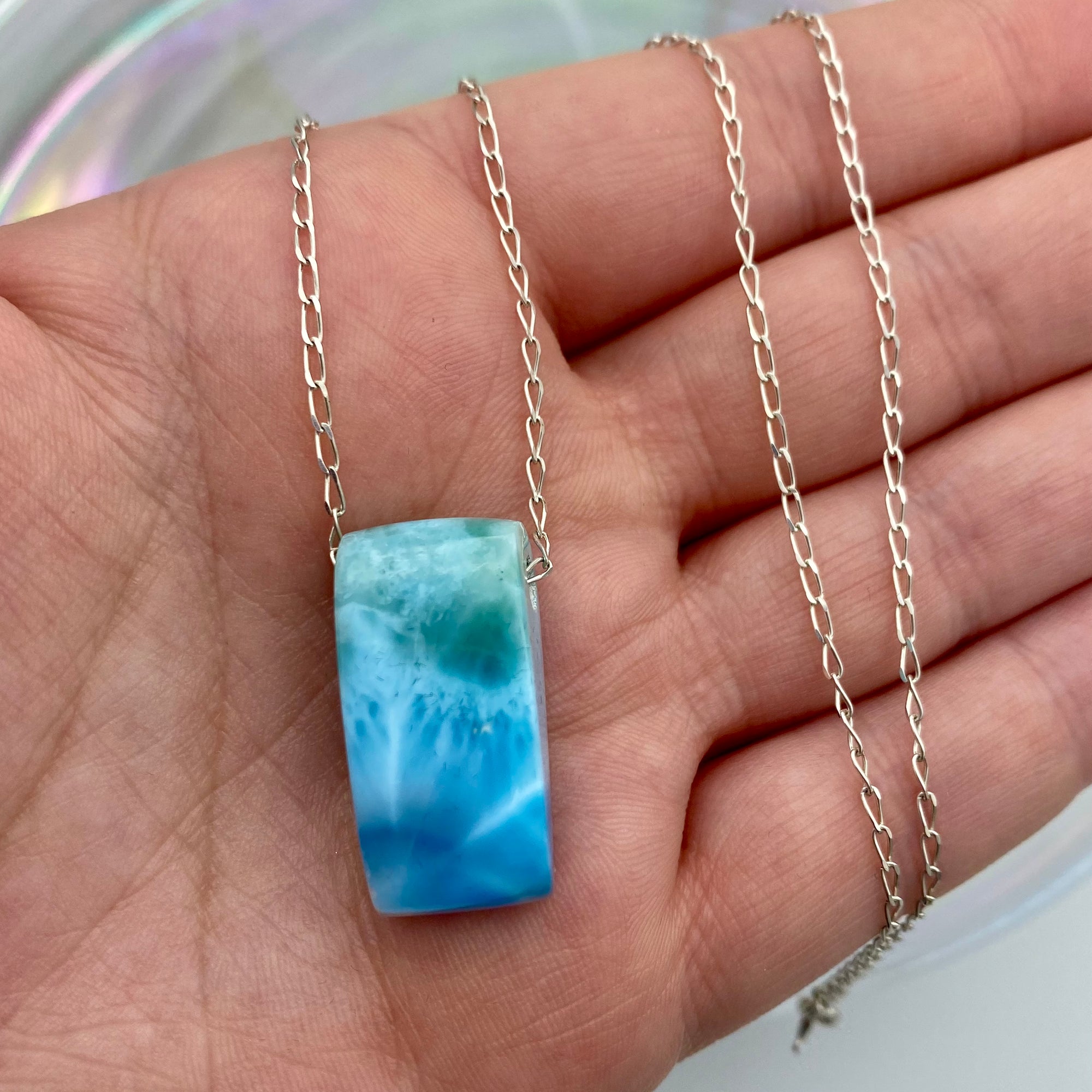 Larimar Necklace - .925 Silver